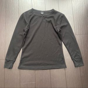 Wuhou women’s black long sleeve thin thermal shirt size M EUC